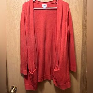 Rusty orange cardigan sweater